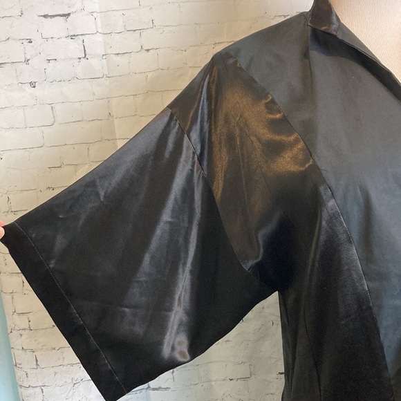 Collection Privee? Italian Smock Dress Tunic Mixed Cotton Satin Dolman Sleeve 42 - Picture 6 of 16